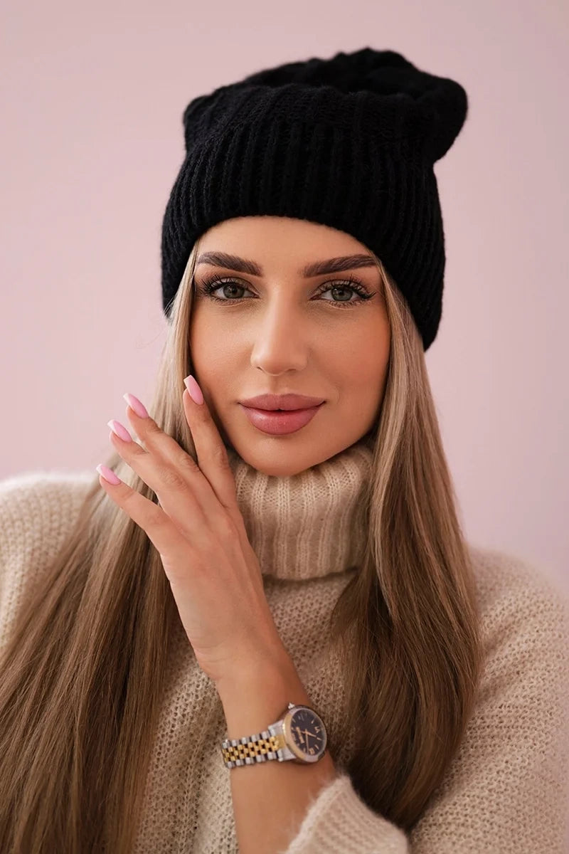 Čapica s fleece Anna K238 čierna univerzálne