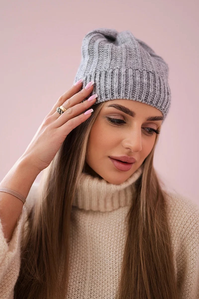 Čapica s fleece Anna K238 svetlo šedá univerzálne