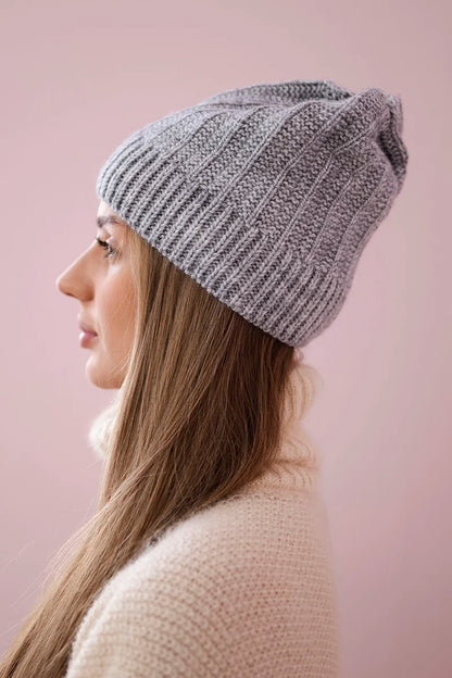 Čapica s fleece Anna K238 svetlo šedá univerzálne