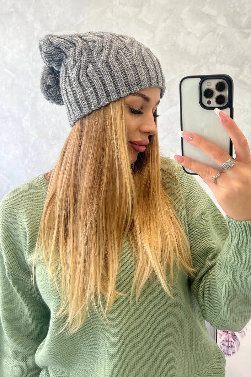 Čapica s fleece Paulina K227 tmavošedý univerzálne