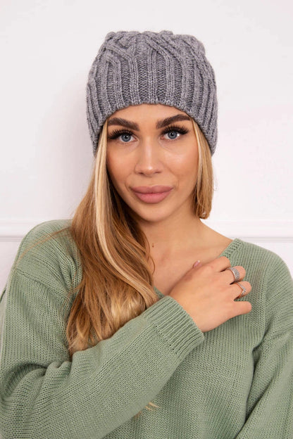 Čapica s fleece Paulina K227 tmavošedý univerzálne