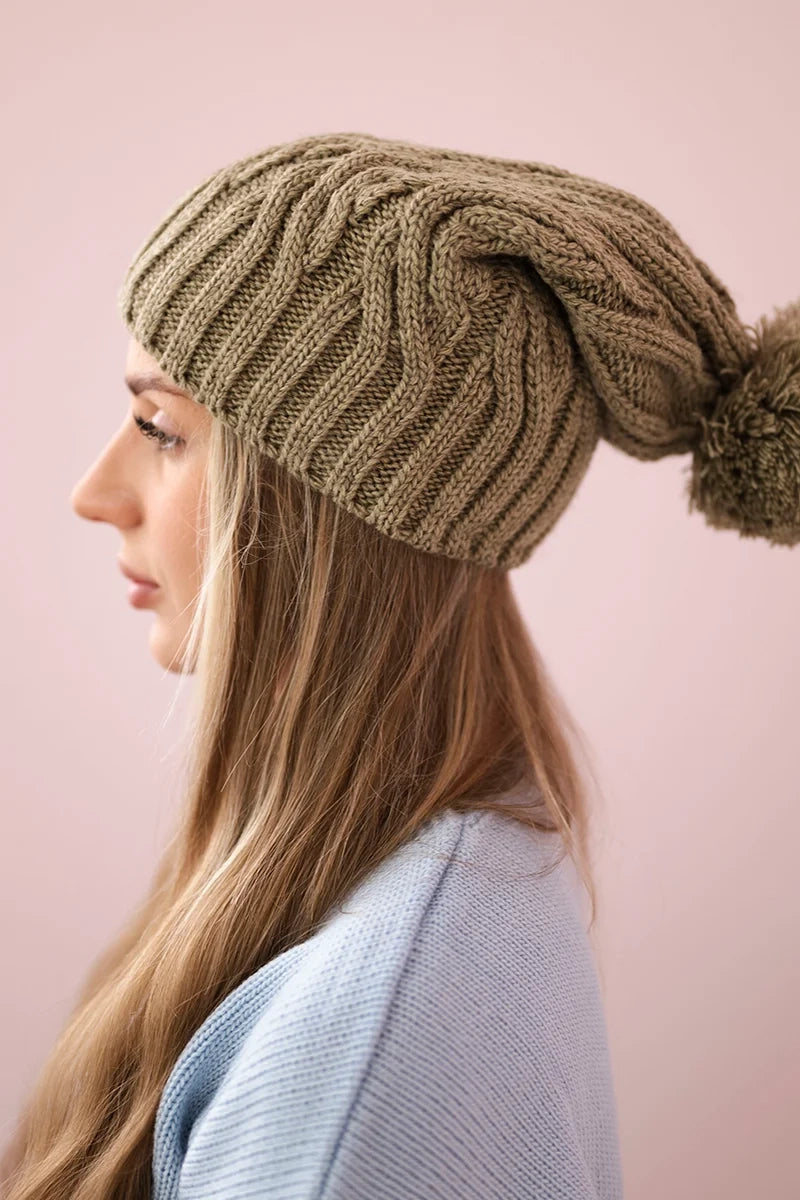 Čapica s fleece Paulina K227 khaki univerzálne