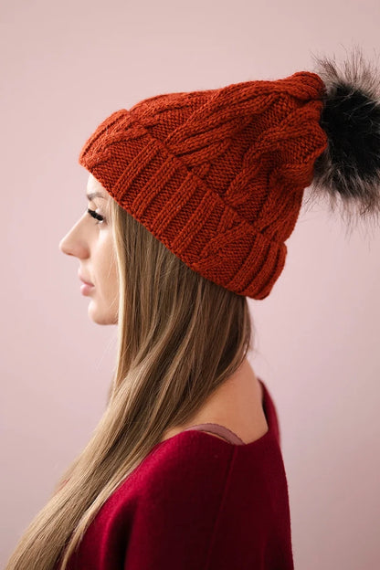 Čapica s fleece Warkocz K226 ruda univerzálne