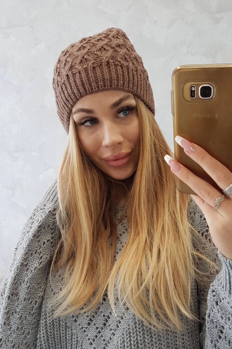 Čapica s fleece Roma K224 mocca univerzálne