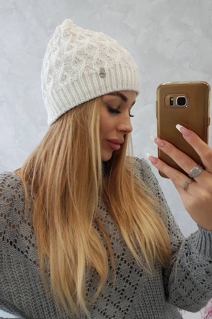Čapica s fleece Roma K224 biely univerzálne