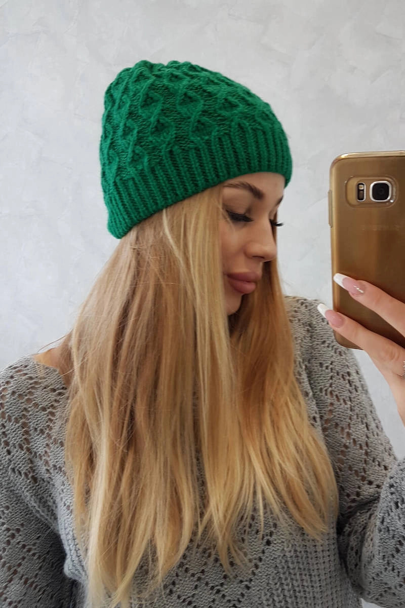 Čapica s fleece Roma K224 zelená univerzálne