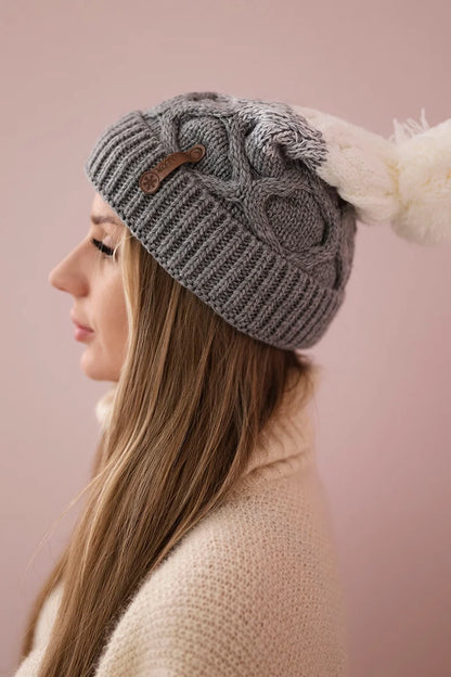 Čapica s fleece Alice K248 sivá+biely univerzálne
