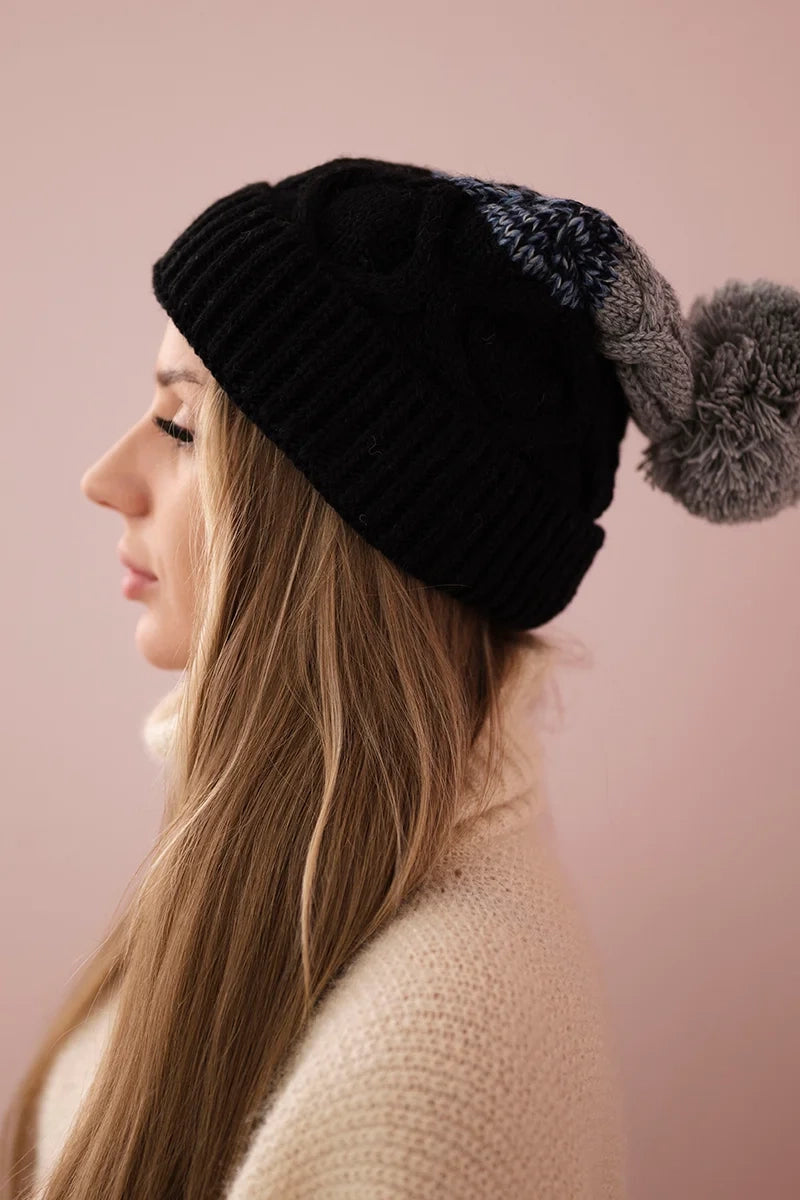 Čapica s fleece Alice K248 čierna+šedá univerzálne