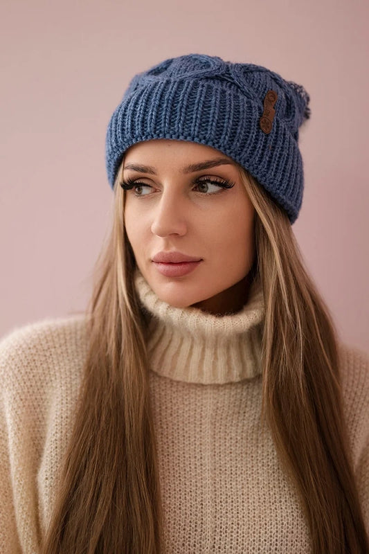 Čapica s fleece Alice K248 džínsy+biela univerzálne
