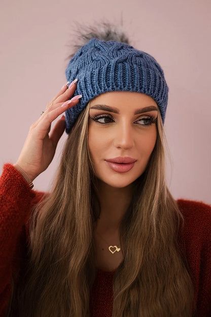 Čapica s fleece Ela K242 džínsy univerzálne