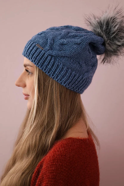 Čapica s fleece Ela K242 džínsy univerzálne