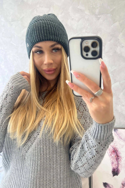 Čiapka tenká Oliwia K252 grafit+more univerzálne