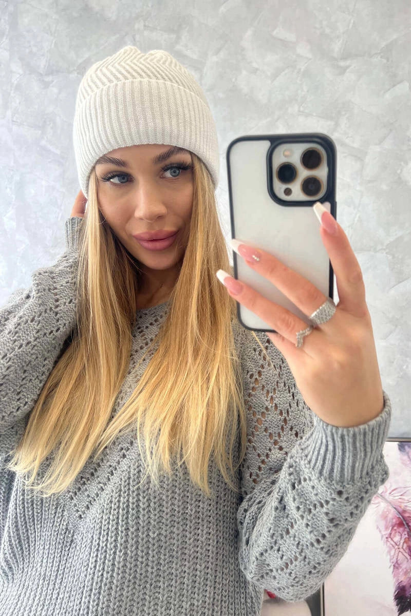 Čiapka tenká Oliwia K252 biely univerzálne