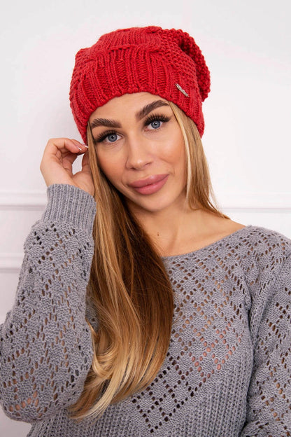 Čapica s fleece Justyna K253 malina univerzálne
