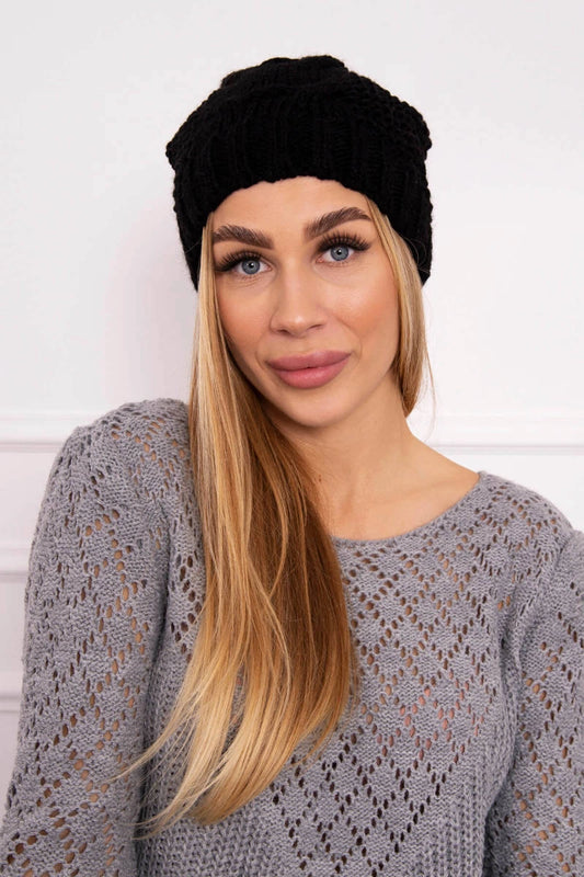 Čapica s fleece Justyna K253 čierna univerzálne