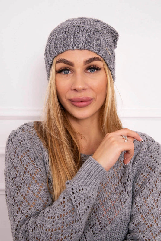 Čapica s fleece Justyna K253 tmavošedý univerzálne