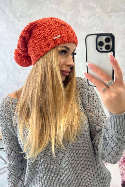 Čapica s fleece Justyna K253 ruda univerzálne
