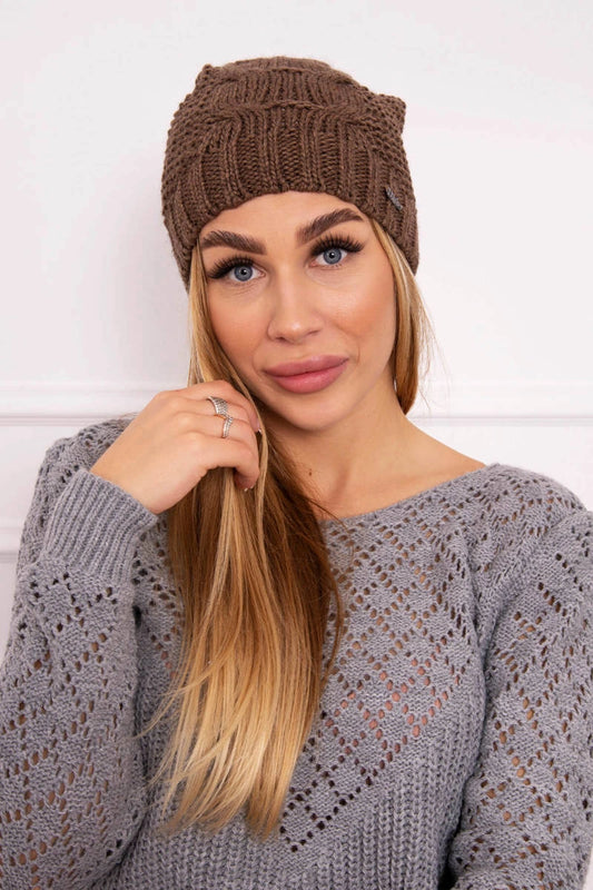 Čapica s fleece Justyna K253 cappuccino univerzálne