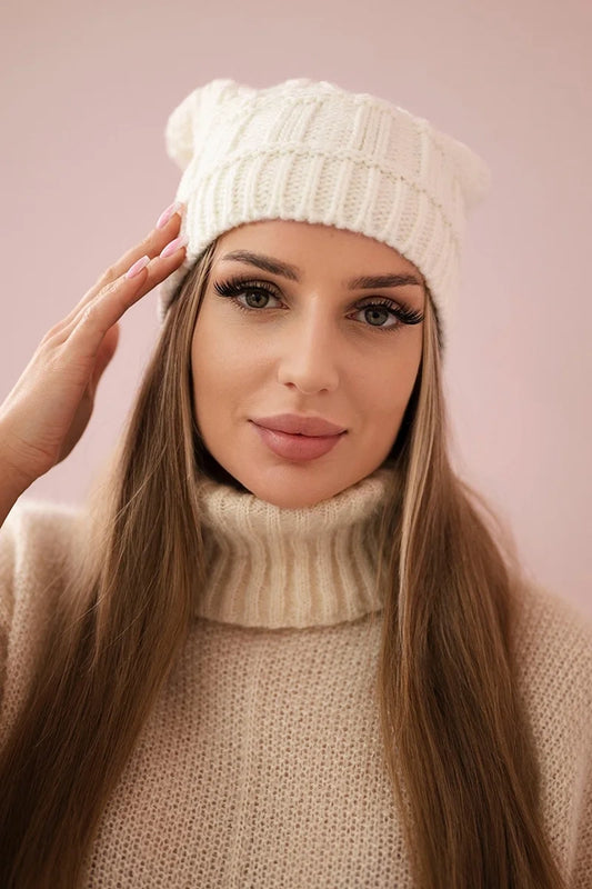 Čapica s fleece Marta K231 ecru univerzálne
