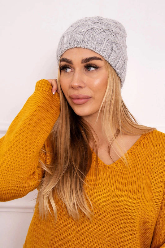 Čapica s fleece Agnieszka K239 svetlo šedá univerzálne