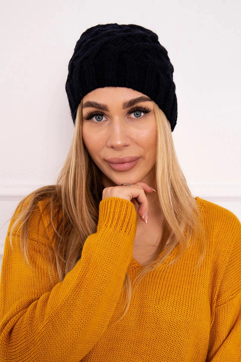 Čapica s fleece Agnieszka K239 námornícka modrá univerzálne
