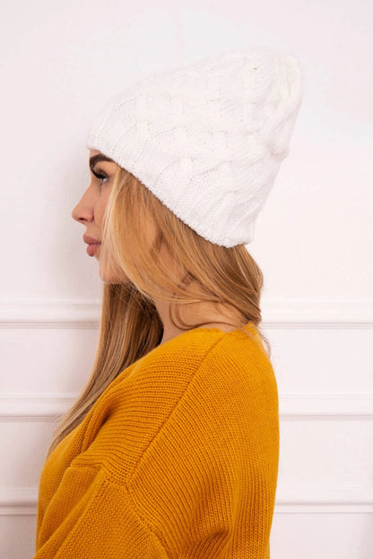 Čapica s fleece Agnieszka K239 biely univerzálne