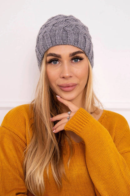 Čapica s fleece Agnieszka K239 tmavošedý univerzálne