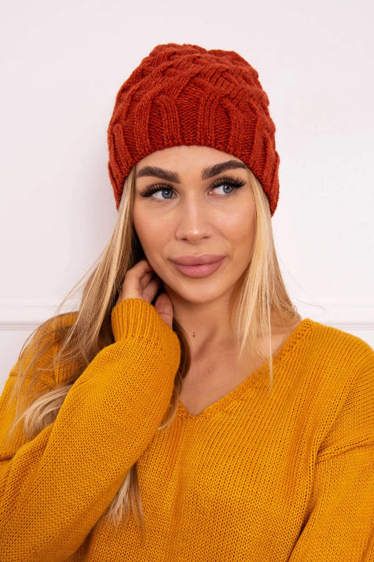 Čapica s fleece Agnieszka K239 ruda univerzálne