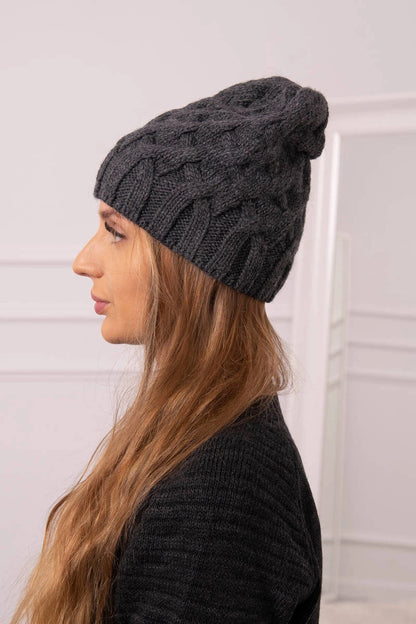 Čapica s fleece Agnieszka K239 grafit univerzálne