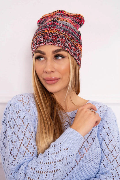 Čapica s fleece Klaudia K255 oranžová+červená univerzálne