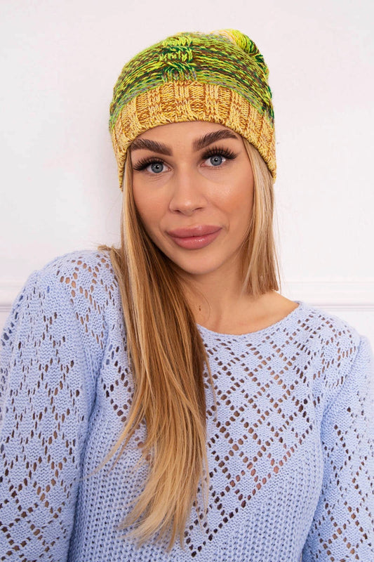 Čapica s fleece Klaudia K255 neónová zelená+žltá univerzálne