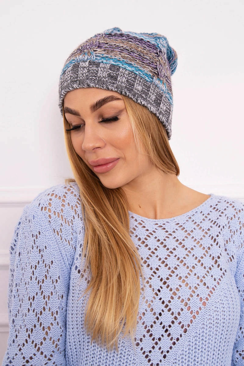 Čapica s fleece Klaudia K255 námorná+sivá univerzálne