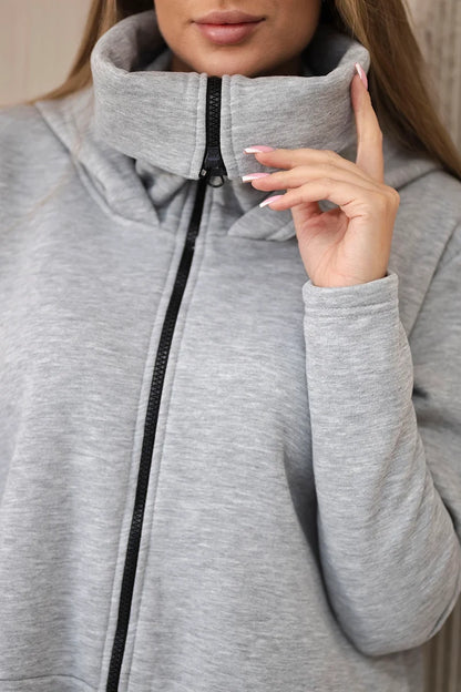 Zateplené šaty s dlhšími stranami sivá univerzálne