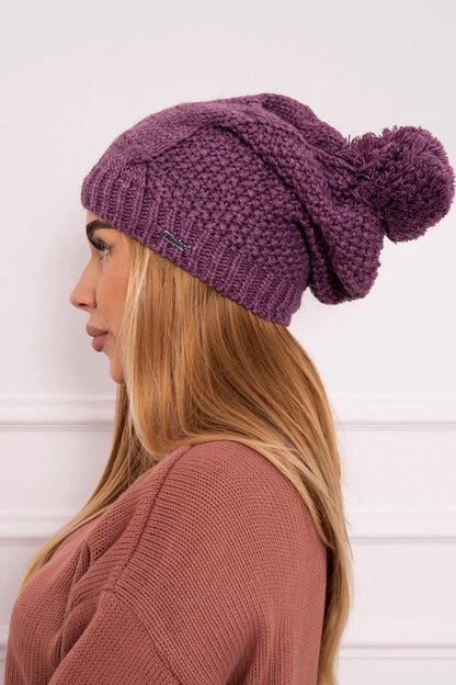 Čapica s fleece Karolina K243 tmavo ružová univerzálne