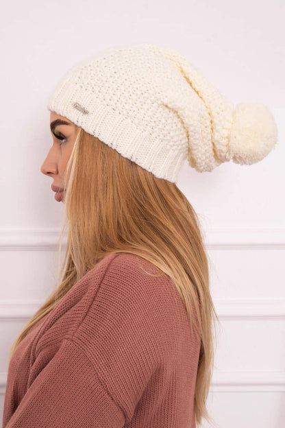 Čapica s fleece Karolina K243 ecru univerzálne