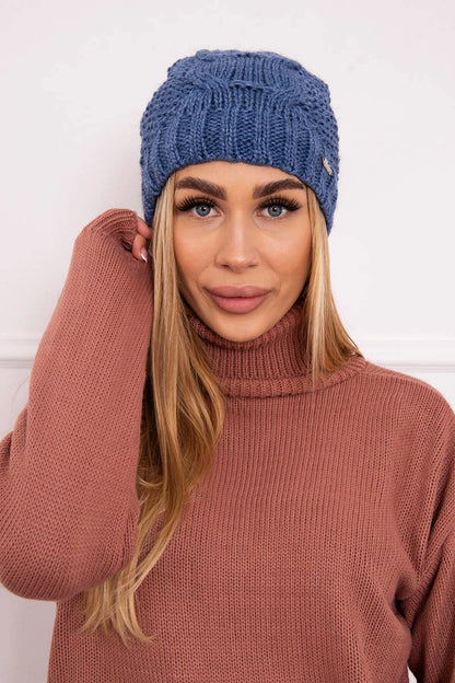 Čapica s fleece Karolina K243 džínsy univerzálne