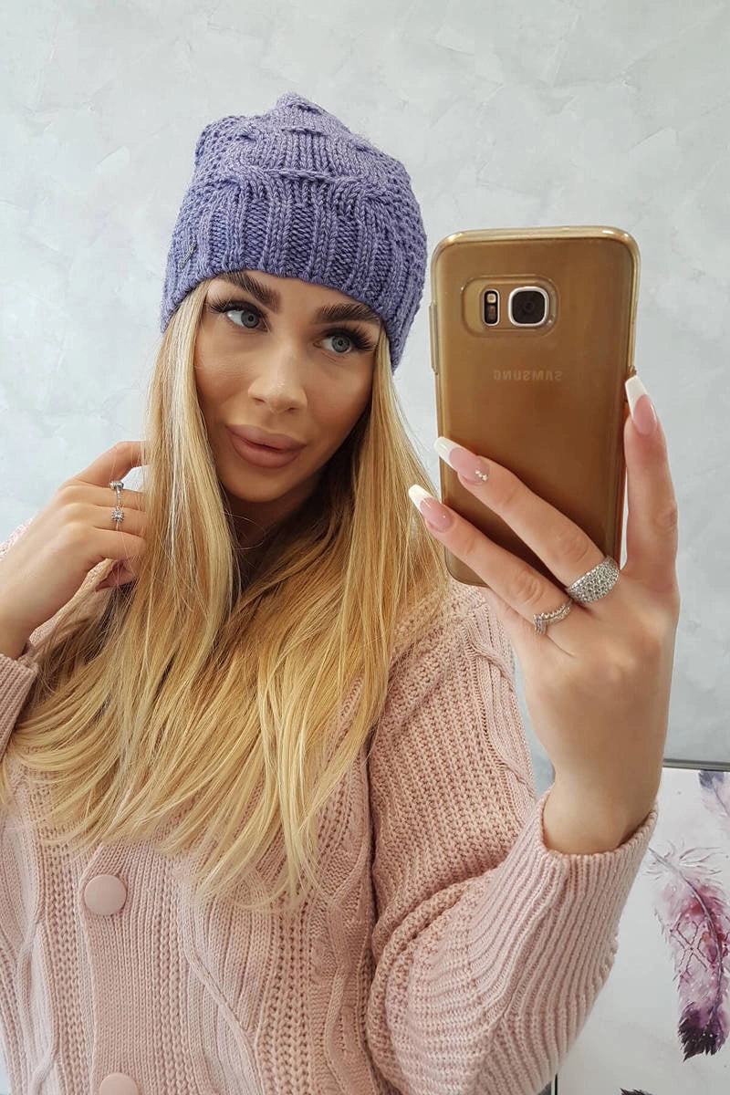 Čapica s fleece Karolina K243 fialový univerzálne