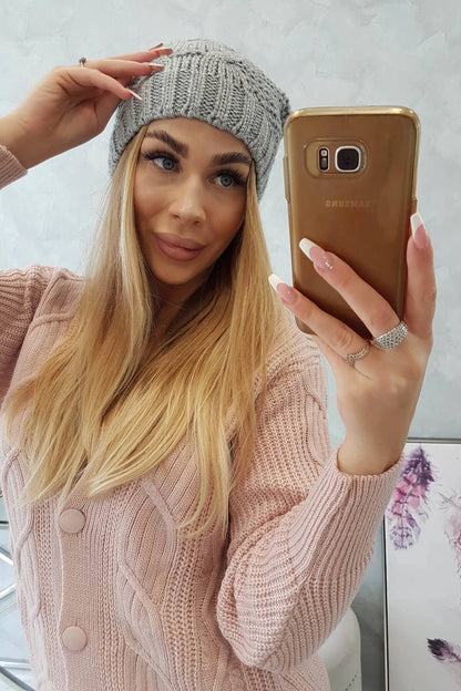 Čapica s fleece Karolina K243 sivá univerzálne