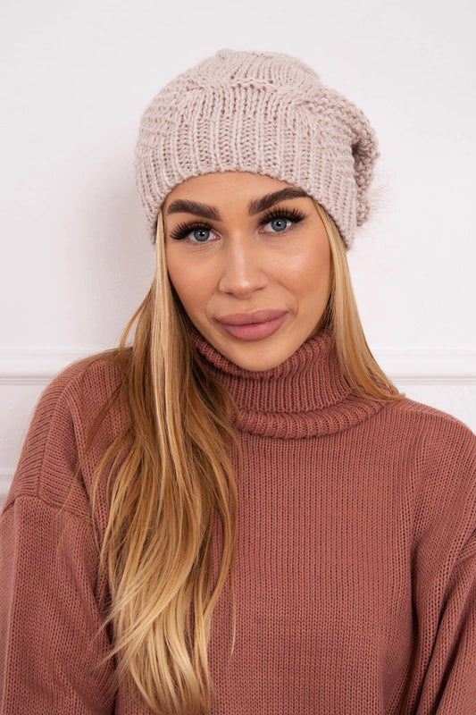 Čapica s fleece Karolina K243 béžová univerzálne