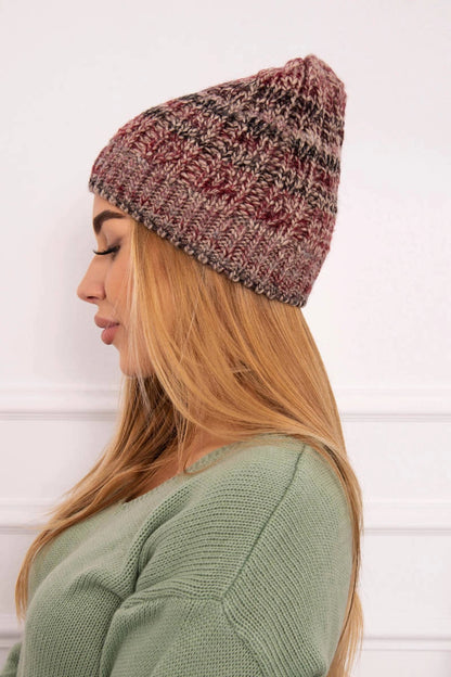 Čapica s fleece Melisa K241 bordová+béžová univerzálne