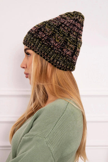 Čapica s fleece Melisa K241 čierna+olivová univerzálne