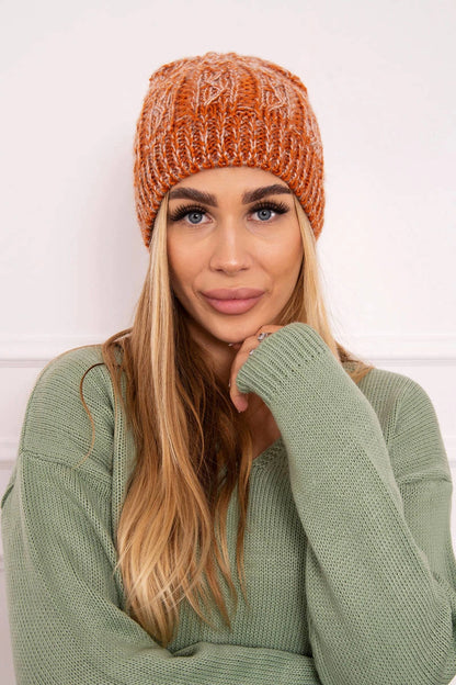 Čapica s fleece Melisa K241 oranžová+šedá univerzálne
