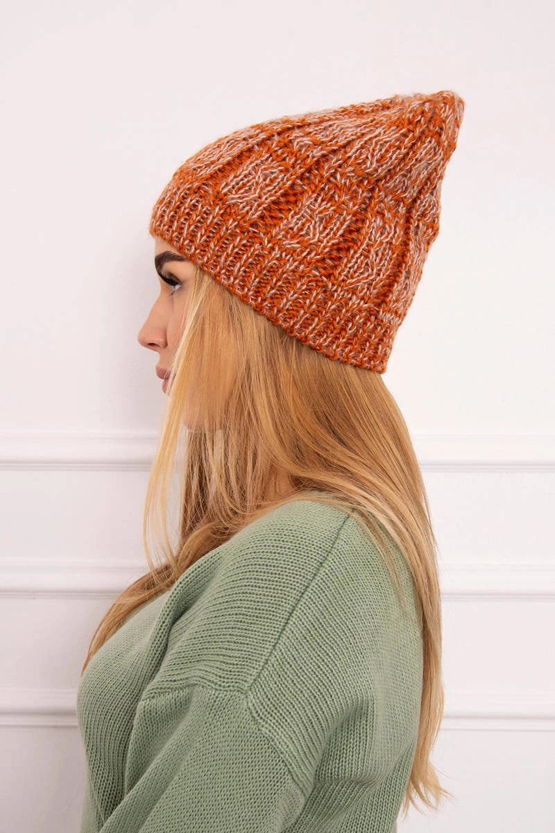 Čapica s fleece Melisa K241 oranžová+šedá univerzálne