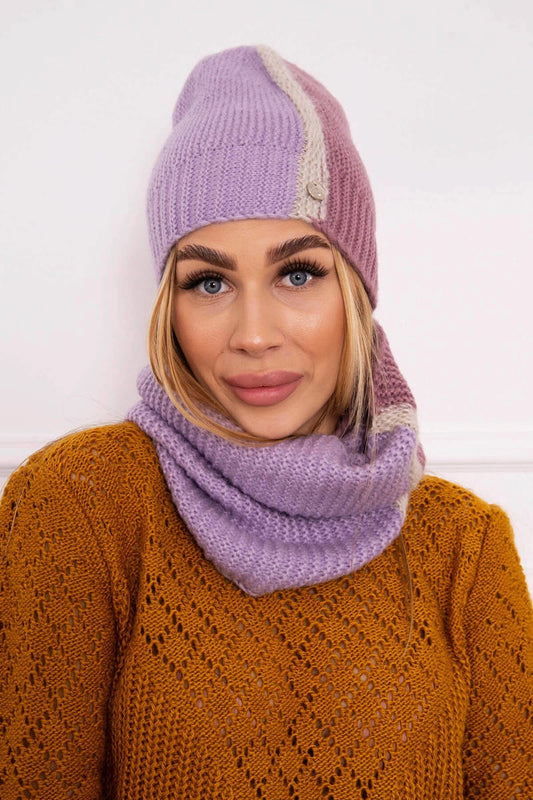 Trojfarebný dámsky set P103 tmavo ružová+fialová univerzálne
