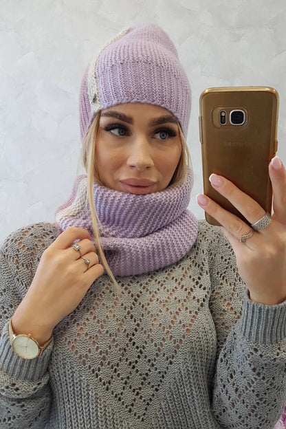 Trojfarebný dámsky set P103 tmavo ružová+fialová univerzálne
