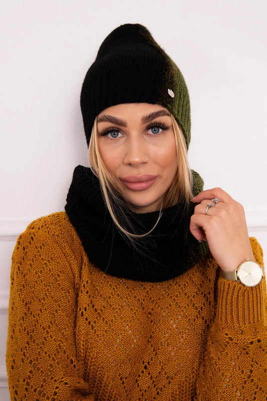 Trojfarebný dámsky set P103 čierna+khaki univerzálne
