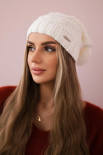 Čapica s fleece Sandra K210 biely univerzálne