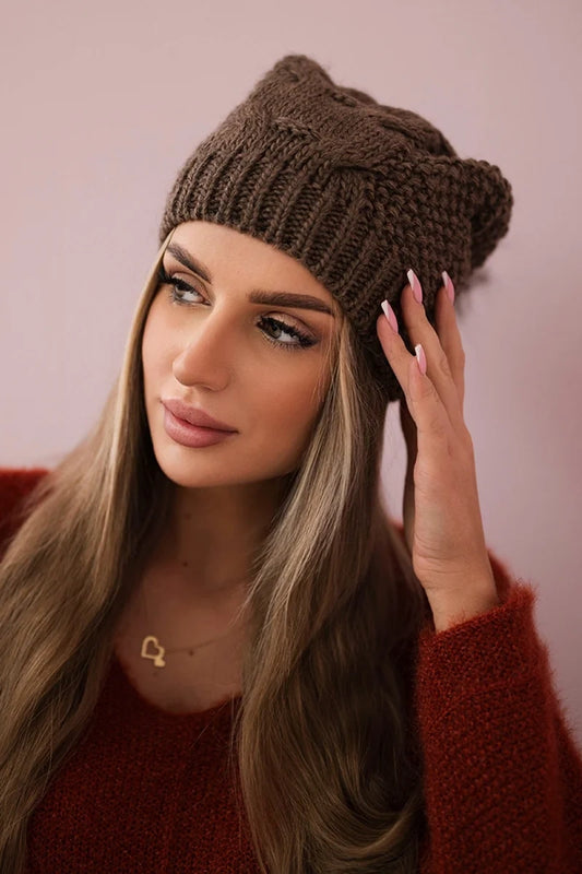Čapica s fleece Sandra K210 cappuccino univerzálne