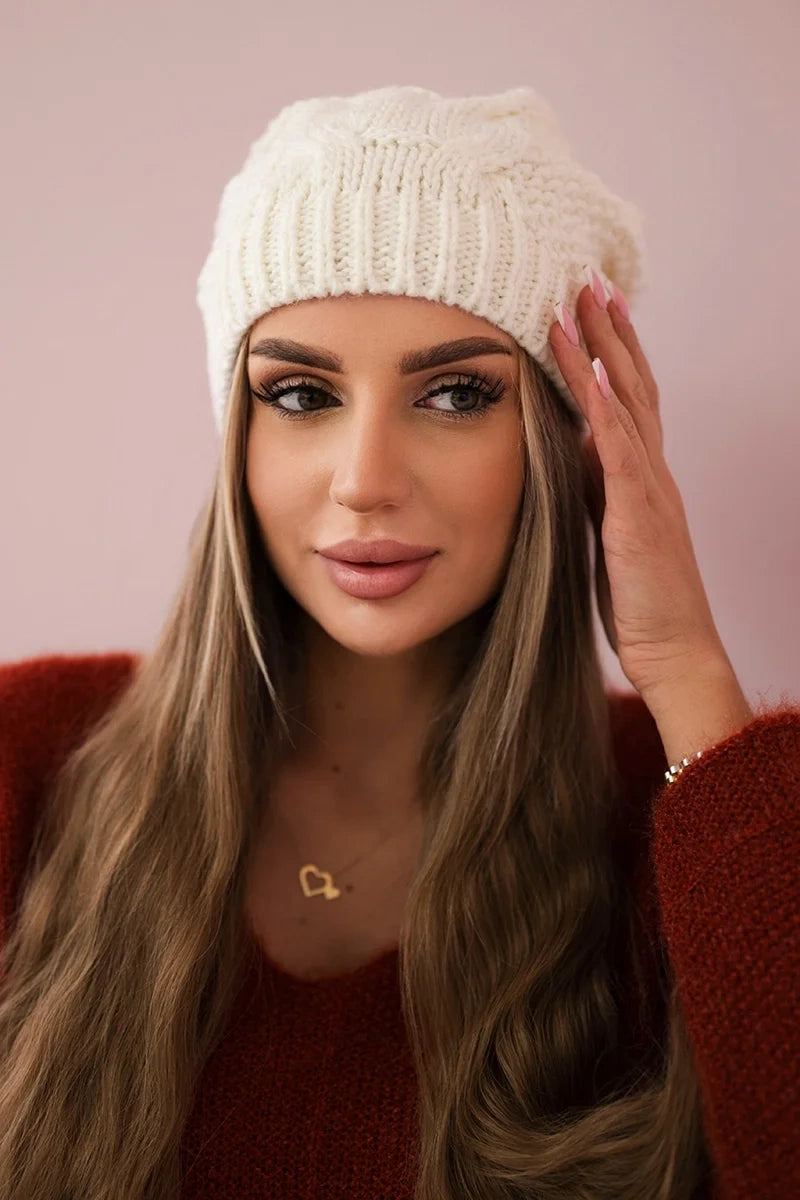Čapica s fleece Sandra K210 ecru univerzálne