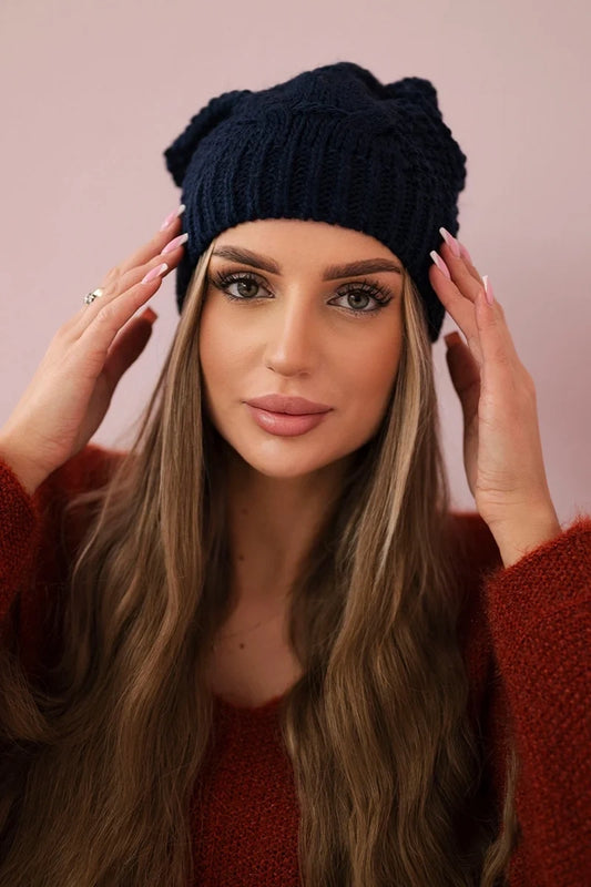 Čapica s fleece Sandra K210 námornícka modrá univerzálne